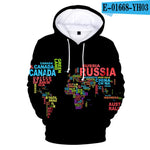 New WORLD MAP 3D Print Hoodies Men pullovers Autumn Women Hooded Casual 3d Sweatshirt WORLD MAP 3D Hoodie Harajuku pullovers