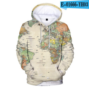 New WORLD MAP 3D Print Hoodies Men pullovers Autumn Women Hooded Casual 3d Sweatshirt WORLD MAP 3D Hoodie Harajuku pullovers