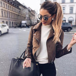 Spring Autumn Zipper Black Moto Coat  Women Leather Coats New 2019 Slim Woman Suede Bikers Jacket Ladies Casaco Couro Feminino