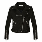 Spring Autumn Zipper Black Moto Coat  Women Leather Coats New 2019 Slim Woman Suede Bikers Jacket Ladies Casaco Couro Feminino