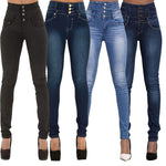 LASPERAL 2020 Autumn Winter Women Brand Skinny Denim Pencil Pants High Waist Slim Button Pockets Pants Stretch Jeans Women Jeans