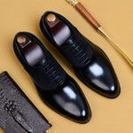 Genuine Cow Leather Brogue Wedding Business Mens Casual Flats Shoes Vintage Handmade Oxford Shoes For Men Black Burgundy 2019