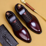 Genuine Cow Leather Brogue Wedding Business Mens Casual Flats Shoes Vintage Handmade Oxford Shoes For Men Black Burgundy 2019