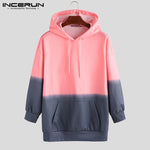 INCERUN Autumn Casual Men Gradient Long Sleeve Hooded Sweatshirt Fashion Joker Comfort Baggy Mens Pullover Hoodies Streetwear