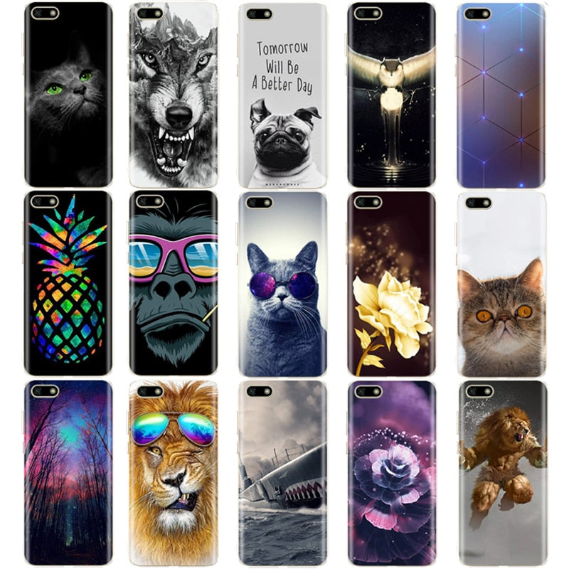 Silicone case For Huawei Honor 7A Case 5.45" inch Soft Phone Case for Huawei Honor 7 A DUA-L22 Russian Back Cover Coque bumper