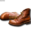 New Spring Autumn Vintage Tooling Dark Wings Male Motorcycle Boots Quality Cow Leather Round, Men Casual Ankle Boots