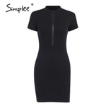 Simplee Bigsweety Summer Fashion Mini Dresses Women Sexy o-neck Knit Sheath Dress Button Short-Sleeve bodycon Vestidos Clothing