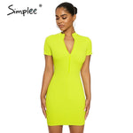 Simplee Bigsweety Summer Fashion Mini Dresses Women Sexy o-neck Knit Sheath Dress Button Short-Sleeve bodycon Vestidos Clothing