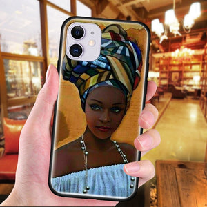 Colorful art african girl Black Soft TPU Case For iPhone 11 Pro Max X XS MAX XR 7 8 Plus 6 6S 5 5S Phone