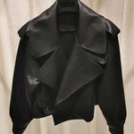 Faux Leather Jacket Women Loose Soft Vintage Motorcycle Biker Coat Short Pu Leather Coat Female Punk Autumn Streetwear Outwear