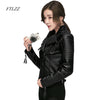 FTLZZ New Spring Autumn Women Faux Soft Leather Jackets Pu Black Blazer Zippers Coat Motorcycle Outerwear Biker Jacket