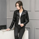 FTLZZ New Spring Autumn Women Faux Soft Leather Jackets Pu Black Blazer Zippers Coat Motorcycle Outerwear Biker Jacket