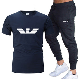 Fashion new men's sportswear running jogging men's running fitness clothes men's fitness sports 2020 brand sports two-piece suit