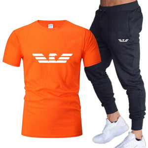 Fashion new men's sportswear running jogging men's running fitness clothes men's fitness sports 2020 brand sports two-piece suit