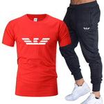 Fashion new men's sportswear running jogging men's running fitness clothes men's fitness sports 2020 brand sports two-piece suit