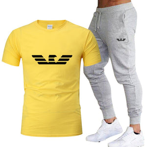 Fashion new men's sportswear running jogging men's running fitness clothes men's fitness sports 2020 brand sports two-piece suit