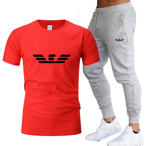 Fashion new men's sportswear running jogging men's running fitness clothes men's fitness sports 2020 brand sports two-piece suit