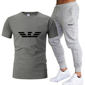 Fashion new men's sportswear running jogging men's running fitness clothes men's fitness sports 2020 brand sports two-piece suit