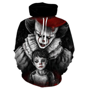 Horror Movie Chapter 2 3D Printed Hoodie Sweatshirt Men and Women Fashion Casual Fun Pullover IT Clown Print Pattern Hoodie