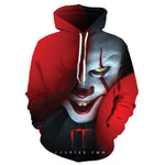 Horror Movie Chapter 2 3D Printed Hoodie Sweatshirt Men and Women Fashion Casual Fun Pullover IT Clown Print Pattern Hoodie