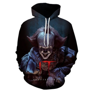 Horror Movie Chapter 2 3D Printed Hoodie Sweatshirt Men and Women Fashion Casual Fun Pullover IT Clown Print Pattern Hoodie