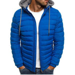 Lightweight Warm Winter jacket men Parkas Mens Striped Solid Zipper Pocket Trench Cotton Hoody Parkas Male 2019 clothing