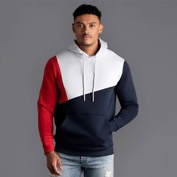 Mens Hoodies Sweatshirt 2019 Streetwear Patchwork Hoody Pullover Black White Hoodie Men Winter Fleece Sweatshirts Clothing