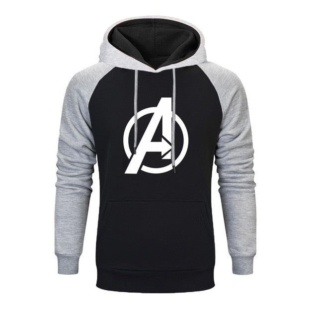 Marvel Movie Avengers Logo Printed Raglan Hoodies Men 2019 Autumn Thanos Infinity Gauntlet Men's Sweatshirts Brand Pollovers