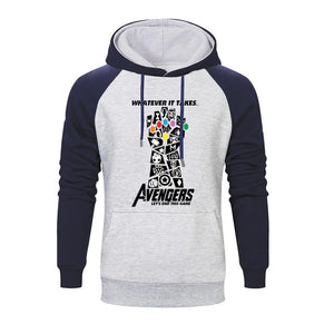 Marvel Movie Avengers Logo Printed Raglan Hoodies Men 2019 Autumn Thanos Infinity Gauntlet Men's Sweatshirts Brand Pollovers