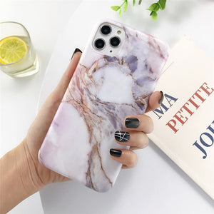 Moskado Marble Stone Texture Phone Case For iPhone 11 Pro Max X XR XS 7 8 6 6s Plus Colorful Soft IMD Silicone Back Cover Capa