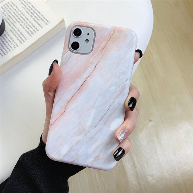 Moskado Marble Stone Texture Phone Case For iPhone 11 Pro Max X XR XS 7 8 6 6s Plus Colorful Soft IMD Silicone Back Cover Capa