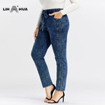 LIH HUA Women's Plus Size Casual Jeans  high flexibility