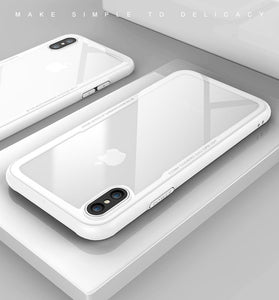 Tempered Glass Case Plus High Quality Clear Soft Silicone Glass Cover For iPhone 11 Pro X XR XS Max