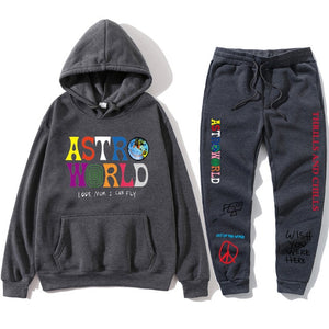 TRAVIS SCOTT ASTROWORLD hope you are here HOODIES fashion letters ASTROWORLD HOODIE streetwear + pants men's pullover sweatshirt