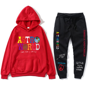 TRAVIS SCOTT ASTROWORLD hope you are here HOODIES fashion letters ASTROWORLD HOODIE streetwear + pants men's pullover sweatshirt