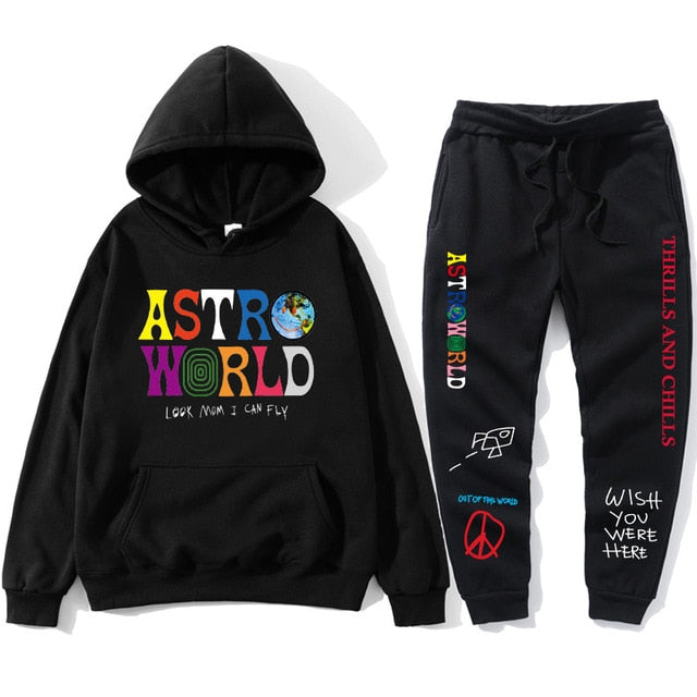 TRAVIS SCOTT ASTROWORLD hope you are here HOODIES fashion letters ASTROWORLD HOODIE streetwear + pants men's pullover sweatshirt