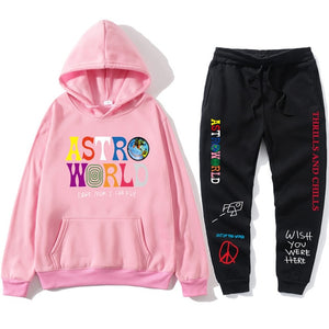 TRAVIS SCOTT ASTROWORLD hope you are here HOODIES fashion letters ASTROWORLD HOODIE streetwear + pants men's pullover sweatshirt