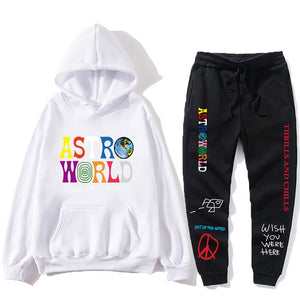 TRAVIS SCOTT ASTROWORLD hope you are here HOODIES fashion letters ASTROWORLD HOODIE streetwear + pants men's pullover sweatshirt