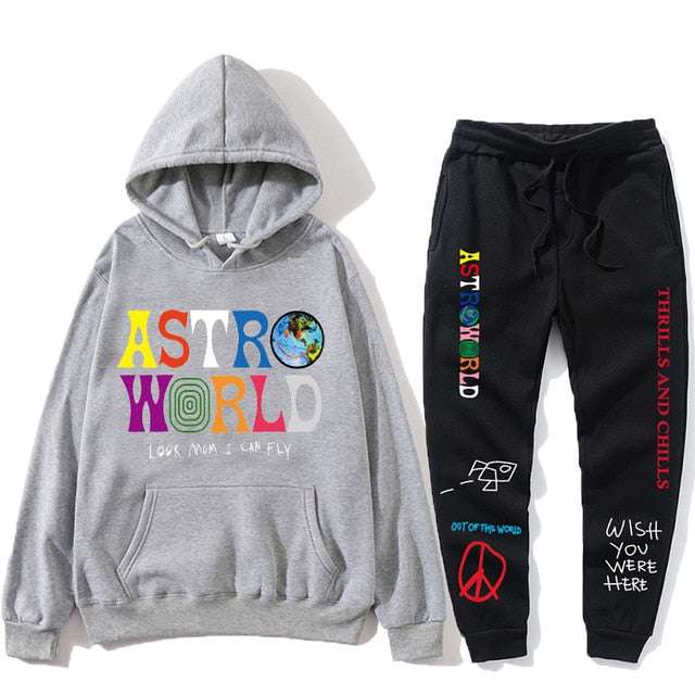 TRAVIS SCOTT ASTROWORLD hope you are here HOODIES fashion letters ASTROWORLD HOODIE streetwear + pants men's pullover sweatshirt