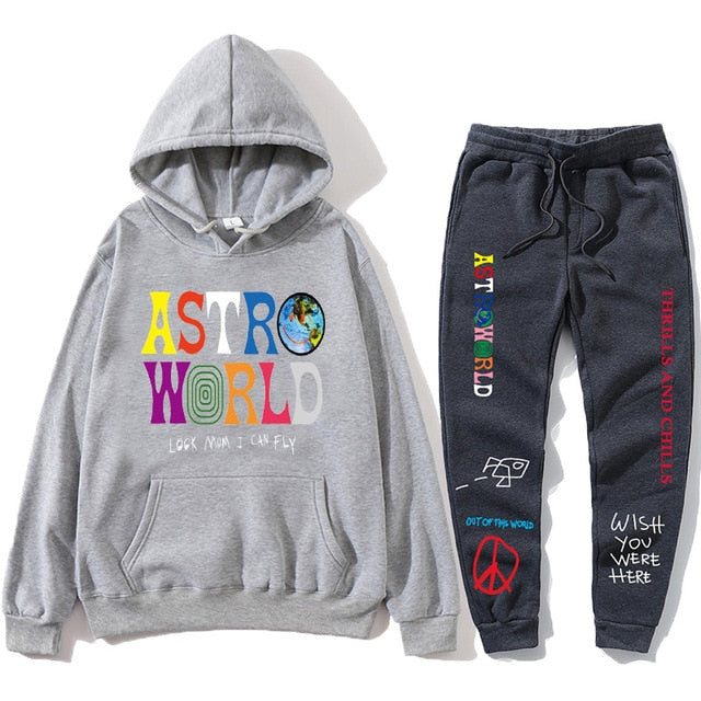 TRAVIS SCOTT ASTROWORLD hope you are here HOODIES fashion letters ASTROWORLD HOODIE streetwear + pants men's pullover sweatshirt