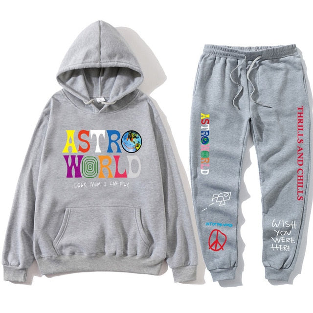 TRAVIS SCOTT ASTROWORLD hope you are here HOODIES fashion letters ASTROWORLD HOODIE streetwear + pants men's pullover sweatshirt