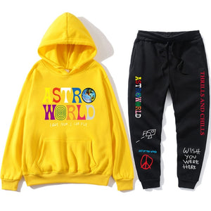 TRAVIS SCOTT ASTROWORLD hope you are here HOODIES fashion letters ASTROWORLD HOODIE streetwear + pants men's pullover sweatshirt