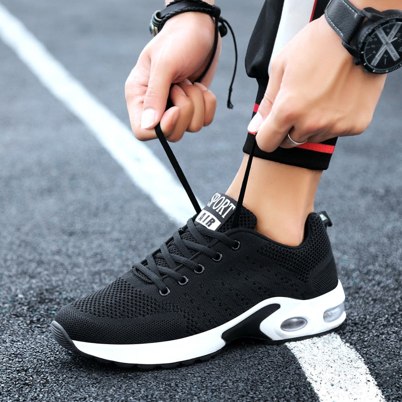 Fashion Men Casual Shoes Top Brand Sneakers Men Lightweight Lace-up Walking Sneakers Air Cushion Trainer Male Footwear Plus Size