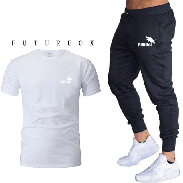 Men's short sleeve + trousers sports casual suit fashion brand 2020 new jogging running clothes clothes sports jogging training