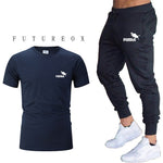 Men's short sleeve + trousers sports casual suit fashion brand 2020 new jogging running clothes clothes sports jogging training