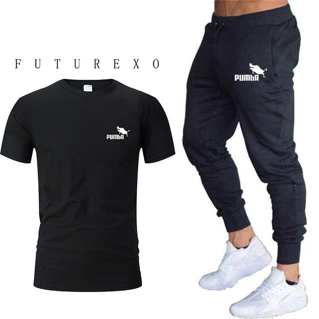 Men's short sleeve + trousers sports casual suit fashion brand 2020 new jogging running clothes clothes sports jogging training