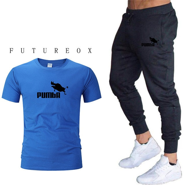 Men's short sleeve + trousers sports casual suit fashion brand 2020 new jogging running clothes clothes sports jogging training