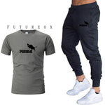 Men's short sleeve + trousers sports casual suit fashion brand 2020 new jogging running clothes clothes sports jogging training