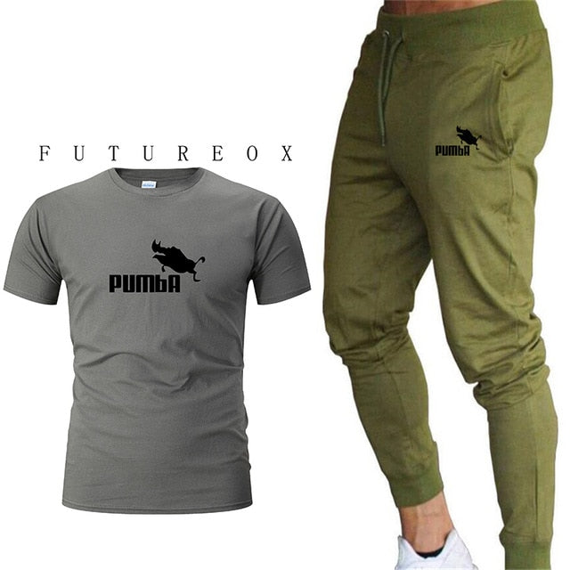 Men's short sleeve + trousers sports casual suit fashion brand 2020 new jogging running clothes clothes sports jogging training