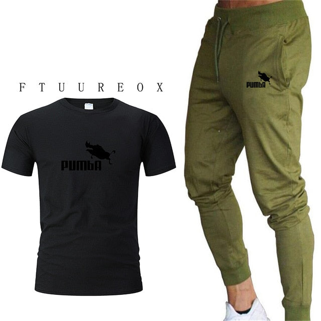 Men's short sleeve + trousers sports casual suit fashion brand 2020 new jogging running clothes clothes sports jogging training